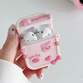 Bao Case Hình Heo hồng và trái tim dành cho Airpods 1,2/ Airpods Pro/ Airpods Pro 2/ Airpods 3_ Hàng chính hãng