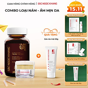 Bộ đôi trong uống - ngoài thoa Sắc Ngọc Khang: Sắc Ngọc Khang ++ (60 viên) + Kem dưỡng da ban đêm 10g