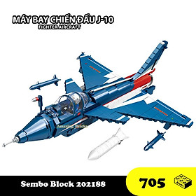 Đồ chơi Lắp ráp Máy bay chiến đấu J-10, Sembo Block 202188 Aircraft Fighter, Xếp hình thông minh, Mô hình máy bay
