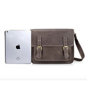 Túi da bò thật  đựng iPad, Macbook Vintage may thủ công