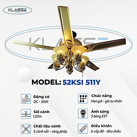 Mua Quạt trần chùm đèn Klasse 52KSI 511Y Hàng chính hãng