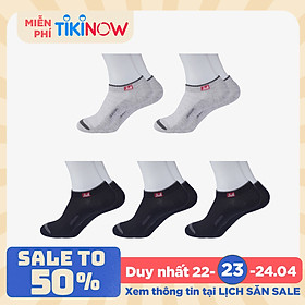 Combo 5 Đôi Tất Nam Vớ Nam Cổ Ngắn Sợi Cotton Cao Cấp Chống Hôi Chân, Không Xù, Không Bai Dão (Mix Màu)