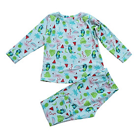 Đồ Bộ Thun In Chim Hồng Hạc CucKeo Kids T71816 - Xanh Lá