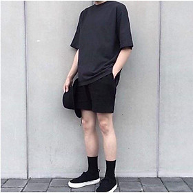 QUẦN SHORT KAKI BASIC ĐEN UNISEX NAM NỮ THE 1992