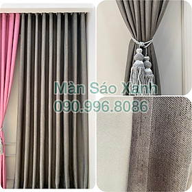 Mua  RÈM CỬA  Rèm cửa sổ rèm vải BỐ XÁM ĐẬM- Sẳn khoen- nhiều kích thước lựa chọn ( sản phẩm như hình 100%)