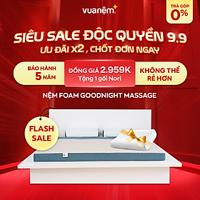 Nệm foam Goodnight Massage bán chạy số 1 Việt Nam 9cm tại Vua Nệm - Cấu trúc lượn sóng duy trì tư thế tự nhiên của cột sống