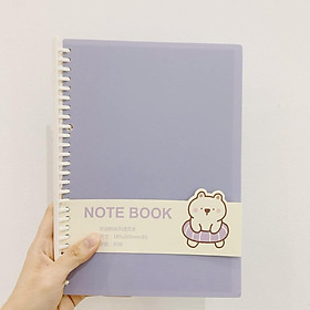 Sổ Còng Binder Màu Pastel Giấy Caro Grid Ô Vuông - Sổ Còng Thay Giấy Được màu Tím Hồng Nhạt Xanh Biển size A5 - B5