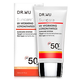 Kem chống nắng DR.WU dưỡng ẩm cả ngày, làm trắng ngay tức thì SPF50 + PA +++ 30ml
