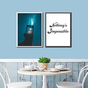 Mua Bộ 2 Tranh Trang Trí  Nothing S Impossible - W207