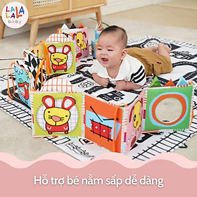 Sách vải kiêm quây cũi, kèm gương không bể Lalala baby 3in1