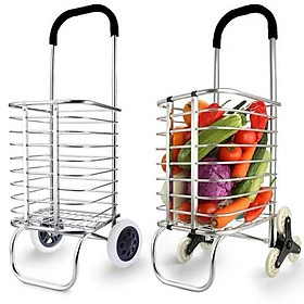 Mua Xe đi chợ kéo hàng có rỏ đa năng inox cao cấp