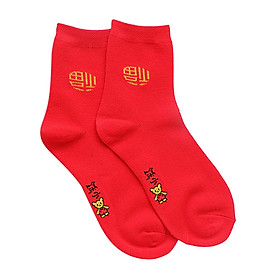 Chinese New Year Red Crew Socks Fu Decorative for Sports Bedroom Winter
