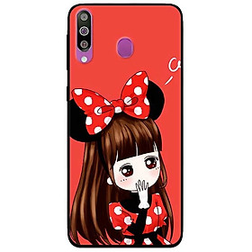 Ốp lưng dành cho Samsung Galaxy M30 mẫu Cô Gái Đầm Chấm Bi