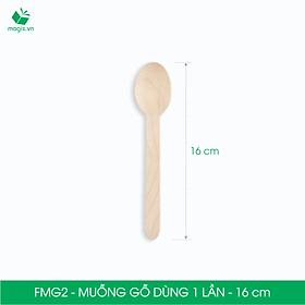 Mua FMG2 - Combo 500 Muỗng gỗ dài 16 cm dùng 1 lần - Thìa gỗ dài dùng 1 lần tiện lợi thân thiện môi trường