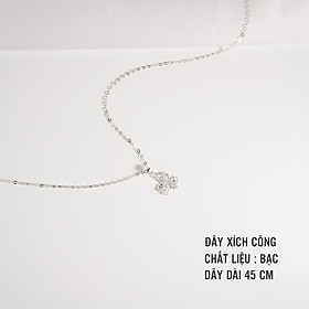 Dây chuyền bạc ANTA Jewlery , vòng cổ nữ đính đá hoa 3 cánh ATJ9048