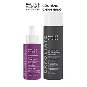 Bộ đôi se khít lỗ chân lông Paula's Choice Clinical Niacinamide 20% , Skin Perfecting 2% BHA Liquid Mã 8030.2010