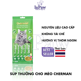 Súp thưởng cho mèo Cherman vị cá ngừ và chất xơ 12g x 5gói