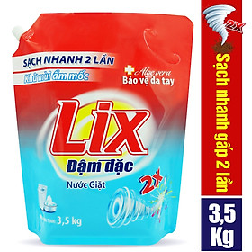 Nước giặt Lix Đậm Đặc Hương Hoa Túi 3.5Kg - Tẩy Sạch Cực Mạnh Vết Bẩn - NG350