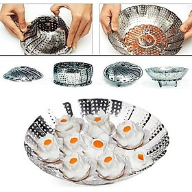 Mua Vỉ hấp INOX xếp gọn thông minh tiện dụng - rổ hấp inox xếp gọn