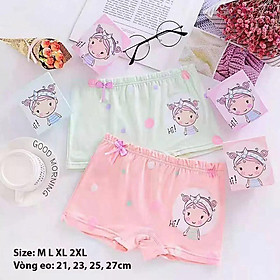 Quần chip đùi bé gái, hình bé gái cột nơ, dễ thương. Hàng cotton cao cấp, bảo vệ vùng kín cho bé gái