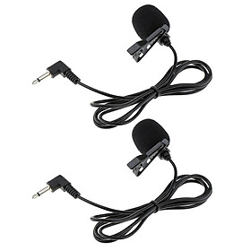 2Pack Clip On Microphone Hands Free Wired Undirectional Condenser 1/8"(3.5mm) Mono Right Angle Jack For Computer Voip Skype Laptop Voice Amplifier
