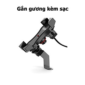 Kẹp điện thoại giá đỡ điện thoại gắn trên xe máy xe đạp có hỗ trợ sạc gắn bình ác quy