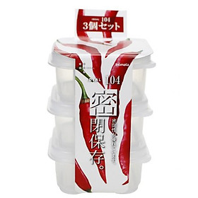 Mua Bộ 3 hộp nhựa vuông 160ml nội địa Nhật Bản