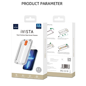 Kính cường lực WiWu IVISTA SUPER HARDNESS GLASS SCREEN PROTECTOR Kèm Khung Trợ Dán, Full Viền Đen - Hàng Chính Hãng