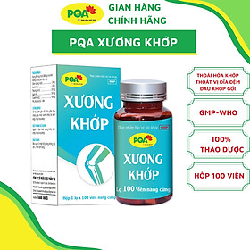 Viên nang PQA Xương Khớp hộp 100 viên là dược phẩm thảo dược cho người bị đau nhức xương khớp, viêm khớp, thoái hóa khớp, hỗ trợ mạnh gân cốt, giúp hạn chế triệu chứng đau nhức xương khớp do viêm khớp, thoái hóa khớp