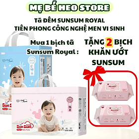Tã đêm Sunsum công nghệ men vi sinh ngừa hăm cho làn da nhạy cảm - thương hiệu tã Hàn Quốc - Dán S  58 miếng: 4-8 kg
