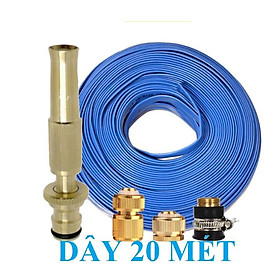 Mua Bộ dây vòi xịt nước rửa xe  tưới cây . tăng áp 3 lần  loại 20m 206587 đầu đồng cút đồng+ tặng đai