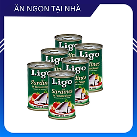 Combo 6 Hộp Cá Mòi Sốt Cà Ligo 155g Thương Hiệu Mỹ - SX Philipines