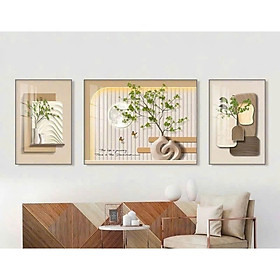 Mua (CÓ ẢNH THẬT)Tranh treo tường cách điệu núi non hùng vĩ  bo viền trang trí decor phòng khách  lám quà tân gia kèm đinh treo