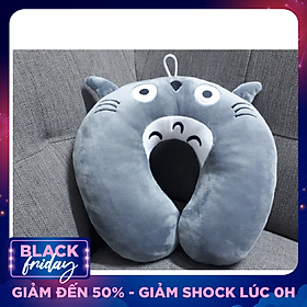 Gối ngủ trưa văn phòng chữ u - totoro xám
