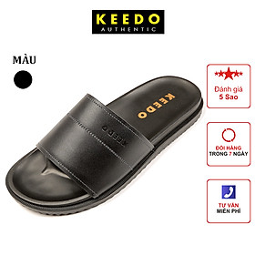 Dép quai ngang hàng hiệu da bò thật KEEDO KD365