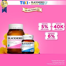 Combo Tinh Dầu Hoa Anh Thảo Hỗ Trợ Cân Bằng Nội Tiết Tố Blackmores Evening Primrose Oil Lọ 190 Viên và Viên Uống Hỗ Trợ Bảo Vệ Và Phục Hồi Tế Bào Gan Blackmores Milk Thistle Lọ 42 Viên