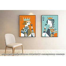 Mua Bộ Tranh Treo Tường Canvas Trang Trí Decor Vua và Hoàng Hậu