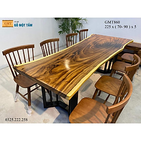Mua Bàn Gỗ Me Tây Nguyên Tấm  Bàn Sân Vườn Gỗ Me Tây  Bàn Làm Việc Gỗ Me Tây Dài 2 25m Rộng 90cm Dày 5cm