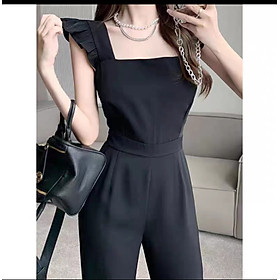 Jumpsuit dáng dài phối cổ vuông sang chảnh-áo liền quần ống rộng cá tính thích hợp dự tiệc, công sở hay dạo phố