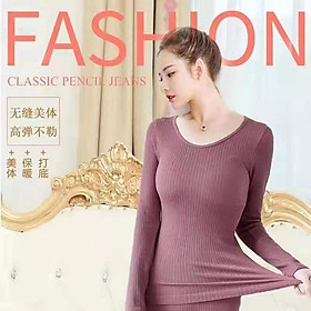 Bộ quần áo mặc nhà nữ mùa đông vải len tăm mềm mại tôn dáng sexy
