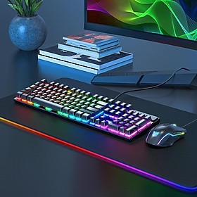 Bàn phím chơi game cơ học có dây G27 màu đen với đèn RGB Hàng chính hãng