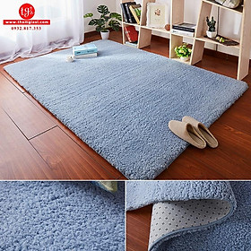 Mua Thảm Lông Cừu Màu Xanh Xám | Thảm Trang Trí Phòng Khách - Phòng Ngủ - Thảm Trải Sofa - Thảm Dành Cho Bé