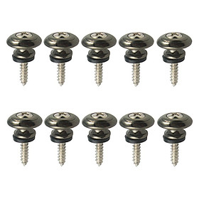 10x Strap Lock Buttons for Acoustic Electric Bass Guitar Ukulele Parts Black
