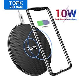 Mua  HÀNG CHÍNH HÃNG  Đế Sạc Nhanh Không Dây TOPK B01W 10W Cho iPhone 12 Pro Max Xiaomi 10 HUAWEI P30 - Phân phối bởi TOPK VIỆT NAM