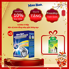 Combo 05 hộp CLS lồng máy giặt 300g Ag+