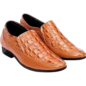Giày Tây Nam Vân Cá Sấu Huy Hoàng HT7130 - Vàng (Size