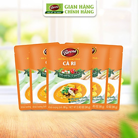 Combo 5 gói Gia Vị Cà Ri Barona 80g ướp ngon chuẩn vị không cần nêm nếm