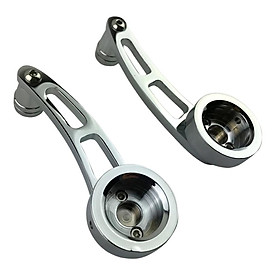 1 Pair Chrome Billet Aluminum Window Crank Handle Kit 4-1/4 Universal