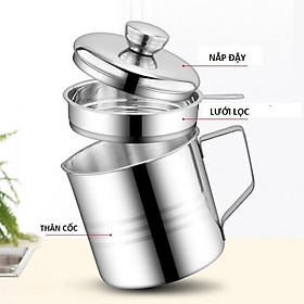 Mua Bình lọc dầu ăn  CÓ GIÁ LỌC  inox 304 sáng bóng  cực đẹp