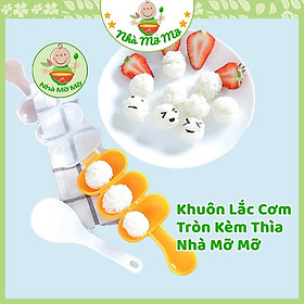 Mua Khuôn lắc cơm bento tạo hình tròn 3 viên kèm thìa - Nhà Mỡ Mỡ